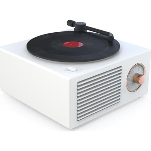 1pc Music Box Type Bluetooth Stereo Wireless Vintage Retro Microphone Speaker HIFI Aux Support Portable Record Player Shape