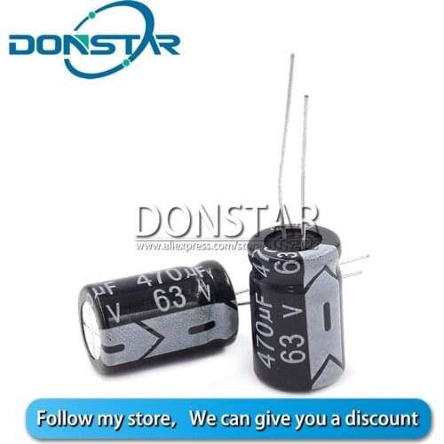 10PCS 63V 470UF Electrolytic Capacitor 470UF 63V 13*21MM Aluminium Electrolytic Capacitor
