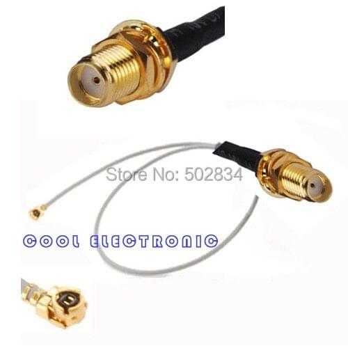 100pcs/lot RF Pigtail Cable IPX / u.fl to SMA Female Cable 20cm For PCI Wifi Card Wireless Router