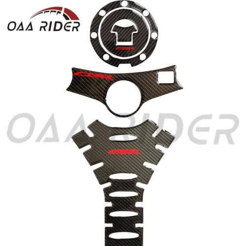 3D Carbon Fiber Triple Clamp Fuel Tank Cap Fuel Tank Protector Sticker Decal For Honda CBR600F4 CBR600F4i 1999-2006 Motorcycle