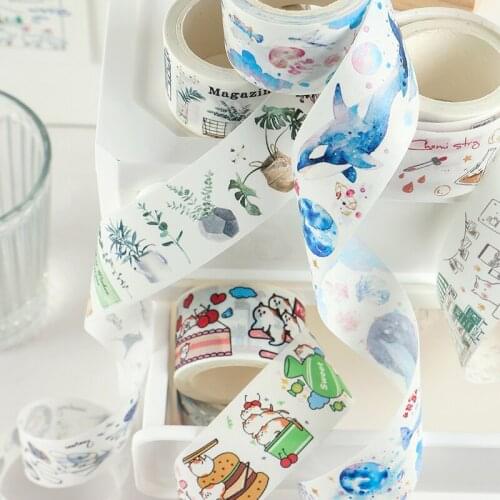 4pcs/lot long cycle series cute fresh decorative specil oil paper masking washi tape