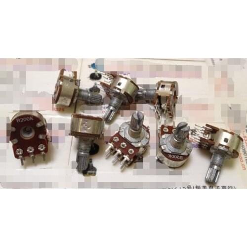 5pcs/lot 148 double potentiometer B200K handle length 15MM flowers