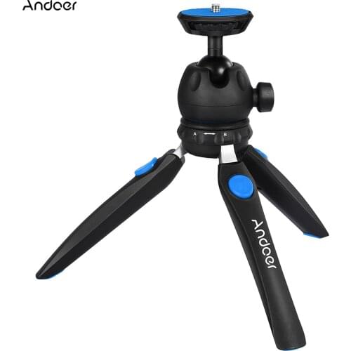 Andoer H20 Mini Tabletop Tripod Portable Foldable Phone Camera Tripod Stand with Removable Ball Head with 1/4 Inch Screw