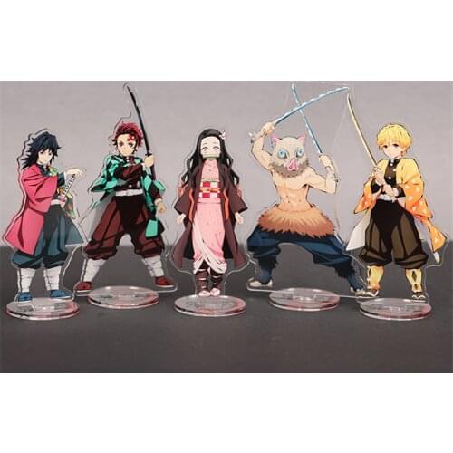 Anime Demon Slayer: Kimetsu no Yaiba Characters Licensing Stand Figure+Base Ornaments Model Plate Cosplay Decoration Gifts