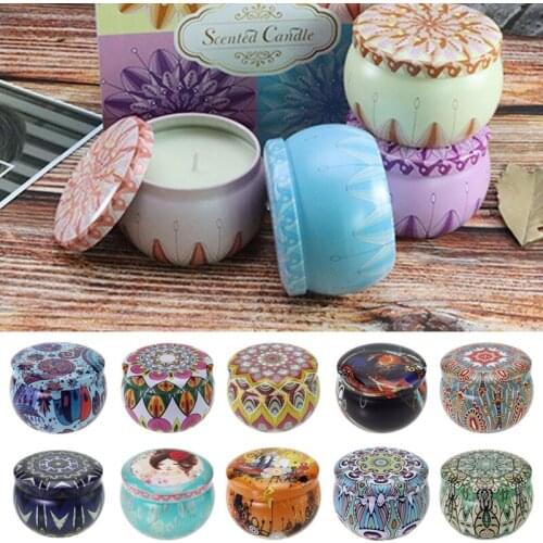 Aromatherapy Candle Tinplate Candy Gift Box Environmentally Friendly Soy Wax Essential Oil Smokeless Candle Jar Tea Storage Box