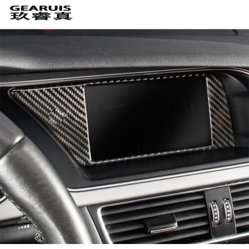 Car Styling For Audi A4 B8 A5 Carbon fiber Interior Navigation Panel Warning Lamp Frame Air conditioning Outlet Decoration Cover