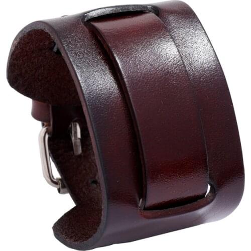 New Trendy Black Brown Wide Wrap Leather Bracelets & Bangles Men Women Belt Buckle Femme Homme Charm Gift Jewelry
