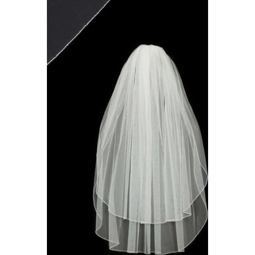 White/Ivory/Champagne Colour Two Layers Short Wedding Veils With Comb 2018