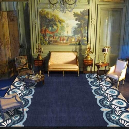 Carpets For Living Room American Style Simple Bedroom Bedside Mat European Flower Blue Pink Red Green 3D Area Rug Sofa Carpet