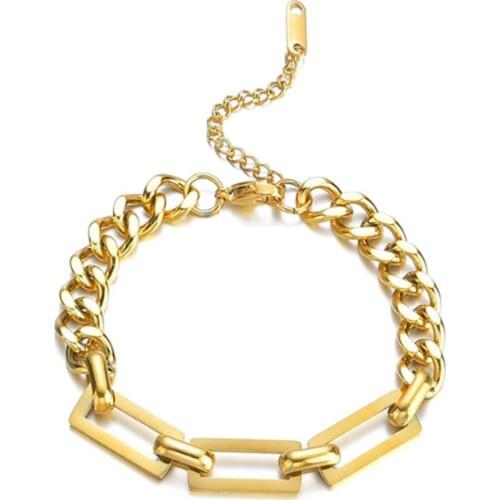 316L Stainless Steel Hip Hop Cool Splicing Chain Bracelet Couple Gift Wild Bracelet