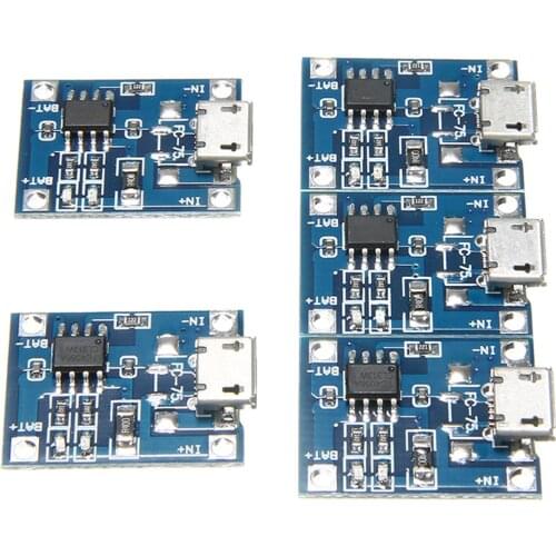 5pcs TP4056 Mini Linear Charger Module 5V 1A Adjustable Micro USB Interface Lithium Battery Charging Board for Lithium Battery