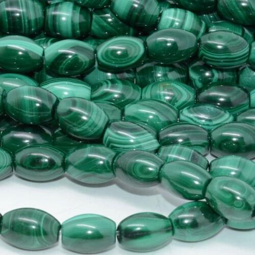 Natural Malachite Loose Rice Beads 8x12mm / 10x14mm