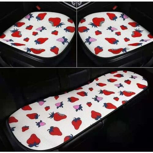 2021 New 3D Breathable Honeycomb Mesh Fruit Strawberry Small Three-piece Car Interior Decoration Car Seat Cushion Cartoon