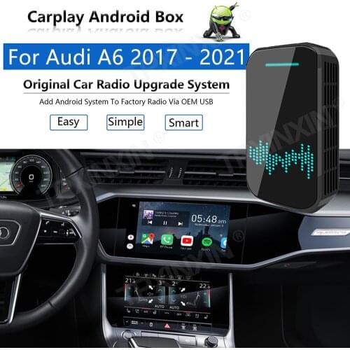 Upgrade Radio Carplay Android Auto Audio For Audi A6 2017-2021 Apple Wireless AI Box Car Multimedia Player GPS Navi unit