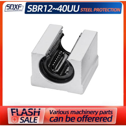 Open straight box type optical axis slider bearing steel protection 1/2/4PCS SBR12/16/20/25/30/40UU