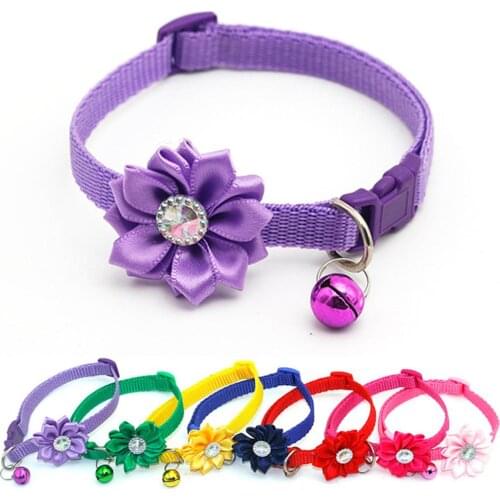 Bowknot Cat Collar Nylon Bells Necklace Adjustable Small Cats Puppy Kitten Collars Pet Accessories