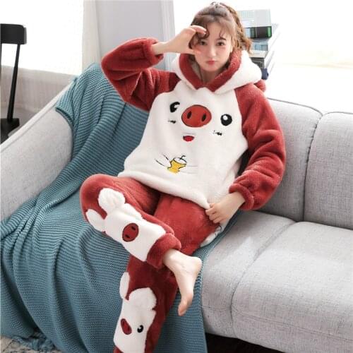 Ladies pajamas for women winter pijamas womens sleepwear night for girl female suit home clothing clothes pigama pyjamas set