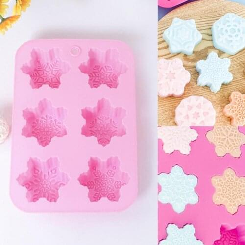 Portable Durable Candle Mold Multi-use Easy Clean Silicone Snowflake Shape DIY Soap Mold Home Accessories Supplies
