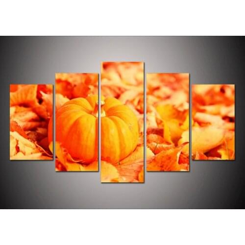 Print Unframed Halloween Pumpkin Picture Beautiful 5 Pieces/Set Wall Art For Dining Room Decor Print Painting On Canvas Art