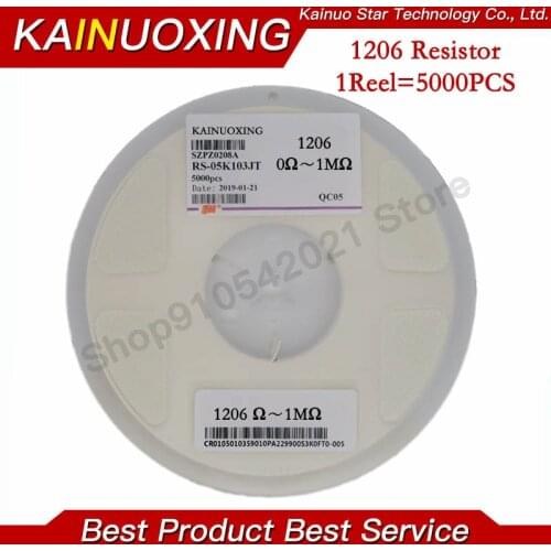 5000Pcs 1206 0R ~ 10M SMD resistor 1/2W 0 1 10 100 150 220 330 ohm 1K 2.2K 10K 100K 0R 1R 10R 100R 150R 220R 330R ohm