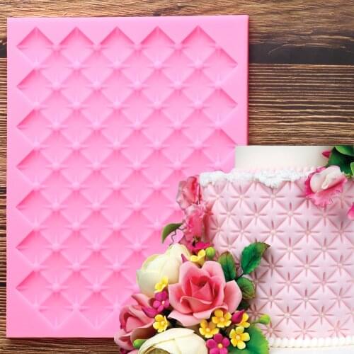 3D Continuous Quilting Silicone Mold Cake Border Fondant DIY Cake Decorating Tool Kitchen Baking Chocolate Candy Gumpaste Mould