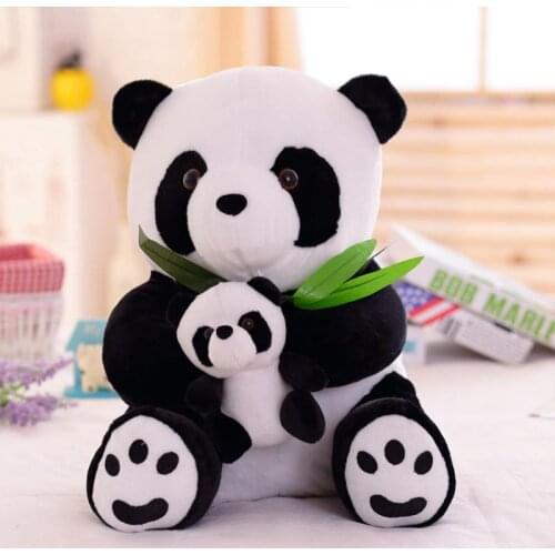 3 Size Cute Soft Bamboo Leaf Comfortable Panda With Baby Doll Mother And Child Panda Plush Funny Toy For Newborn Baby And Adults