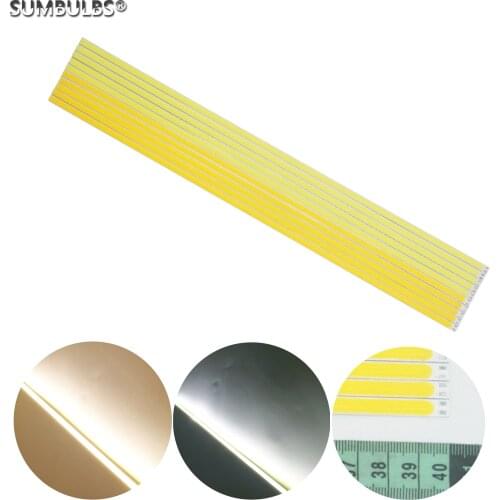 SUMBULBS 10pcs 400*6mm DC12V input COB LED Strip 40cm LED Bar Light 10W 12V Warm Cold White Blue Red Lamp Bulb Decor Lighting