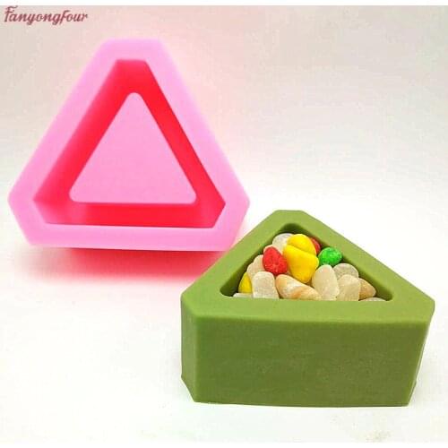 Triangular 3D vase silicone mold concrete mold clay pots craft home decoration potted succulent cement plant