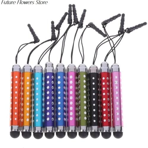 5pcs Retractable Three-tier With Rhinestone Capacitive Touch Screen Stylus Pen