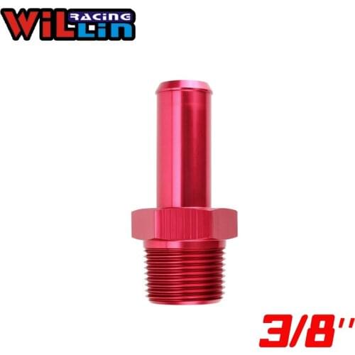 WILLIN - 3/8''NPT Male NPT to Barb Straight Hose Barb Aluminum Adapter Fitting Cooling System Fitting Blue/red/Black