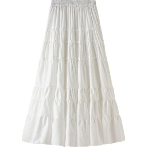 Skirt Mid-length Cake Skirt Spring and Summer New Female A-line Skirt Fairy Chiffon Long Skirt Autumn