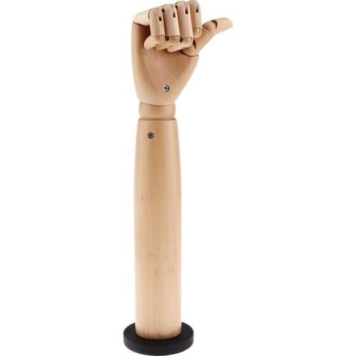 Female Mannequin Right Hand Form Wooden Hand Model Flexible Moveable Fingers