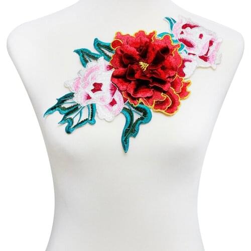 10piece 3D Embroidery Lace Applique Patches Cord Embossed Lace Fabric Motifs Venice Clothes Applique Sewing Accessories T2016