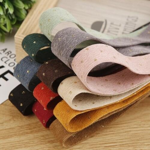 10yard 10/25/38mm Bronzing Dots Corduroy Fabric Ribbons Trim for Hairbow Accessories DIY Handmade Webbing Tape Garment Materials