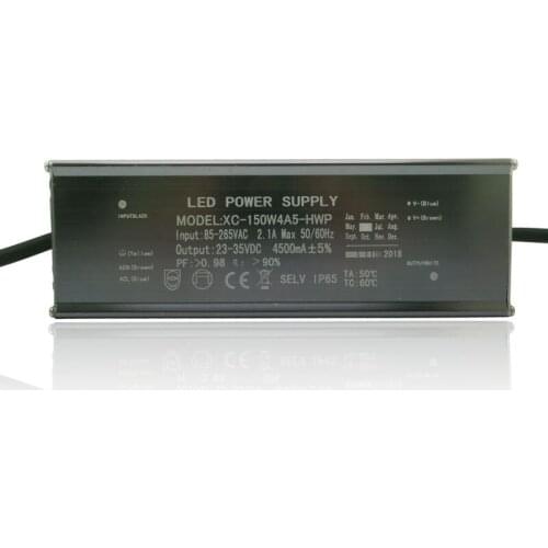 150W 23-35V 4.5A±5% Waterproof Lighting Transformers High Power Constant Current Led Driver For High Power Led Lamp Light