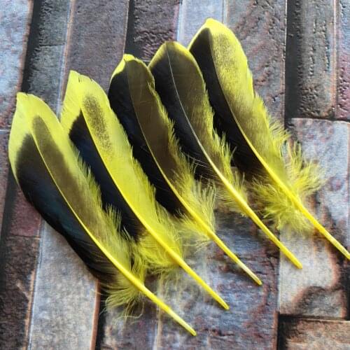 20pcs Beautiful Yellow Natural Duck Feathers 10-15 cm/4-6 inches DIY Jewelry Hat Craft Making Decoration Accessories