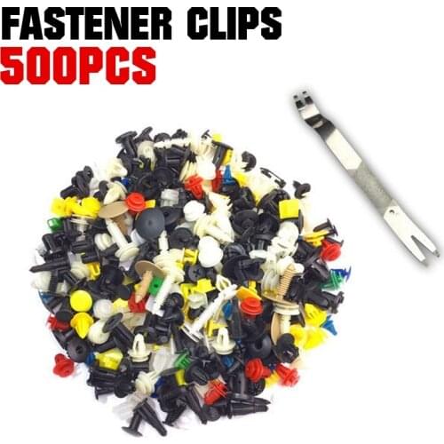 500Pcs Auto Fastener & Clip Auto Car Mixed Fastener Clip Bumper Fender Trim Plastic Rivet Door Panel.M Interior Accessories