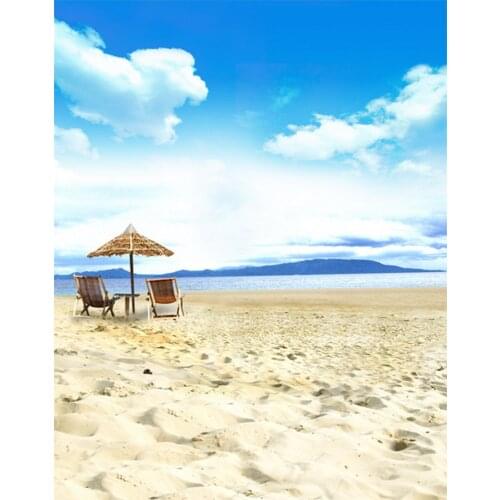 5x7ft Sea Beach Blue Sky Holiday Chair Photography Backdrops Photo Props Studio Background