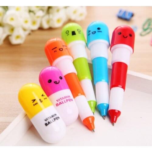 6pcs Back To School Present Kawaii Capsule Creative Pills Ballpoint Pen Wedding Gifts for Guests Bridesmaid Gifts Party Favors