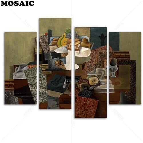 Diamond Embroidery Pablo Picasso,4 pcs Diamond Painting,3d picture,Full Stitch Cross Diamond Mosaic,Needlework New year gift Y63