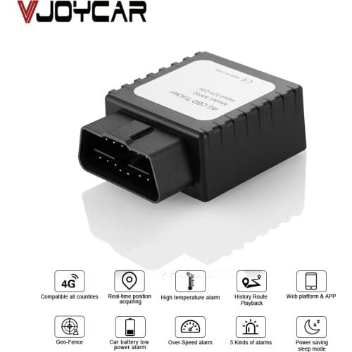 VJOYCAR MP90 4G GPS Tracker Car Mini GPS Locator OBD II 12-24V Connector Vehicle Real Time Tracking Voice Monitor Speed Alert