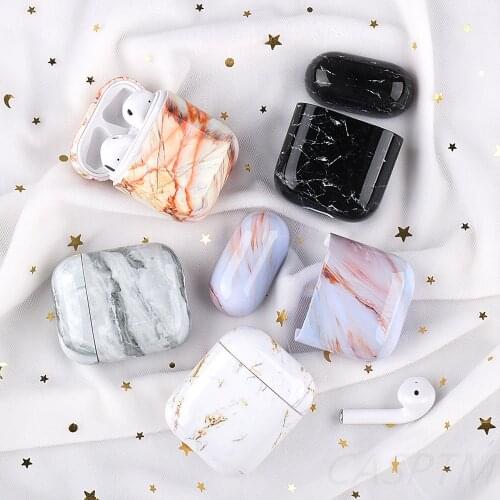 For Airpods 1 2 Charging Box Cover Marble Pattern Earphone Case For Apple Airpods 2 1 Anti-drop Scratchproof Coque