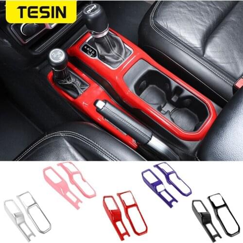 TESIN ABS Car 4WD Gear Shift Panel Decoration Cover Stickers For Jeep Gladiator JT 2018+ For Jeep Wrangler JL 2018+ Accessories