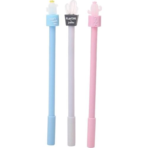 36 pcs/lot Cactus Succulents Gel Pen Cute 0.5mm black ink Signature Pen School Office writing Supplies Promotional Gift