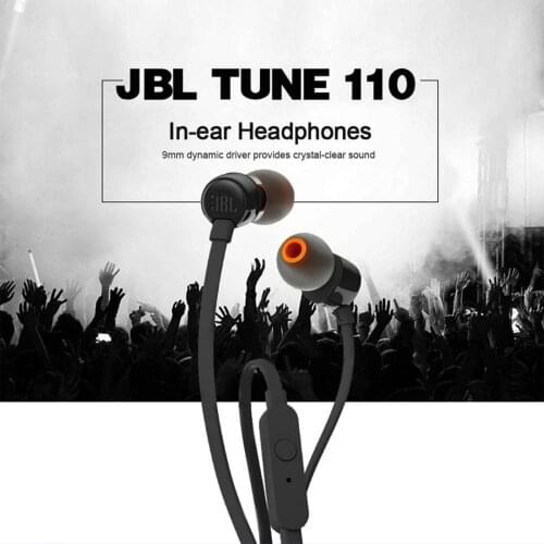JBL original T110 3.5mm earphone portable mobile phone call listening to music online control