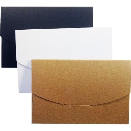 10 Pcs/lot 16x10.5x0.5cm Blank DIY Envelop Black White Kraft Paper Envelope Postcards Greeting Card Cover Photo Packaging Boxes