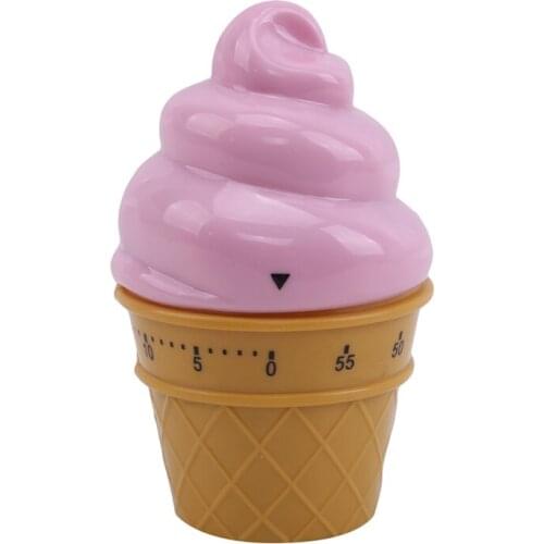 Kitchen Gadget Kitchen Accessories Household Ice Cream Shape Mechanical Kitchen Timer Cooking Countdown Timer Clock
