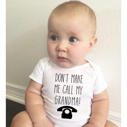Summer Toddler Baby Girl Do Not Make Me Call Grandma Print Onesie Short Sleeve Boys Suit Baby Bodysuit Jumpsuit