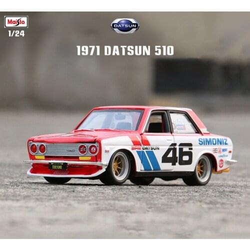 Maisto 1:24 TOKYO MOD BRE 1971 DATSUN 510 #46 alloy car model die-casting simulation decoration collection gift toy