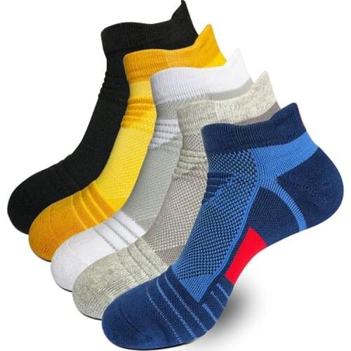 Mens Cotton Sports Socks Wear-resistant Breathable Compression Sole Loops Sweat-absorbent Basketball Football Mountaineer Socks
